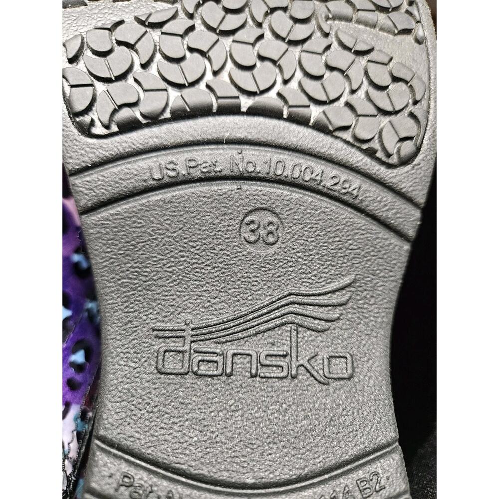 New! Dansko XP 2.0 Purple Leopard Patent Clogs Size 38, US 7.5-8 - Picture 12 of 13